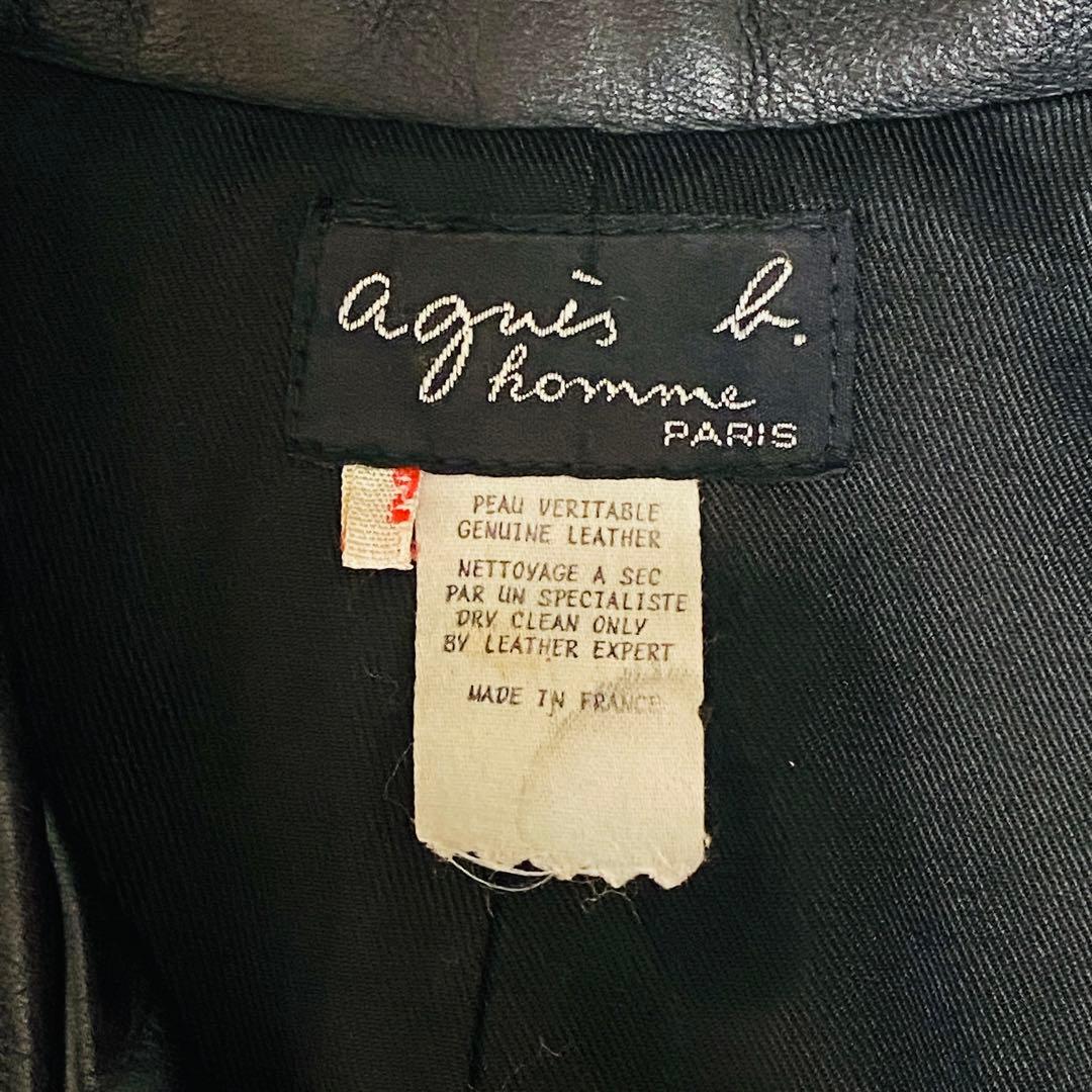 【美品】90s agnis b. homme アニエスベーオム レザージャケット