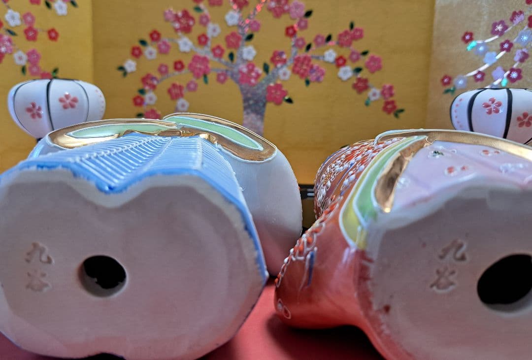 k-④ 九谷焼 ひな人形 親王立ち雛 白