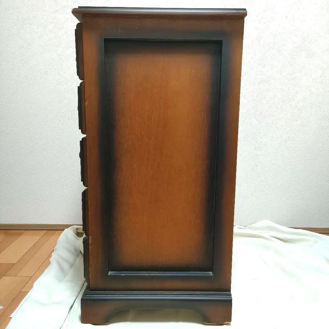 【レトロヴィンテージ】木製チェスト キャビネット 電話台 収納棚 シャドー塗装
