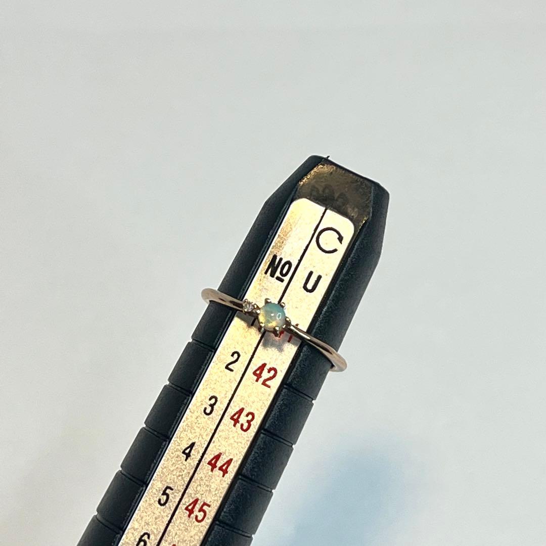 エテ K10 リング オパール ダイヤ リング ピンキーリング1号