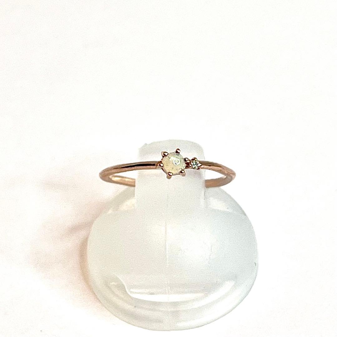 エテ K10 リング オパール ダイヤ リング ピンキーリング1号