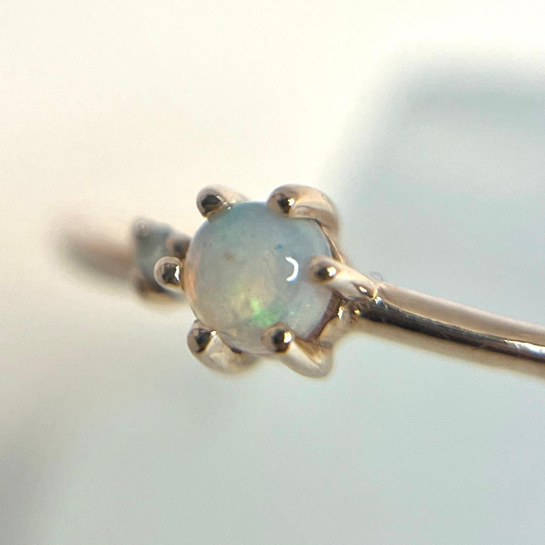 エテ K10 リング オパール ダイヤ リング ピンキーリング1号