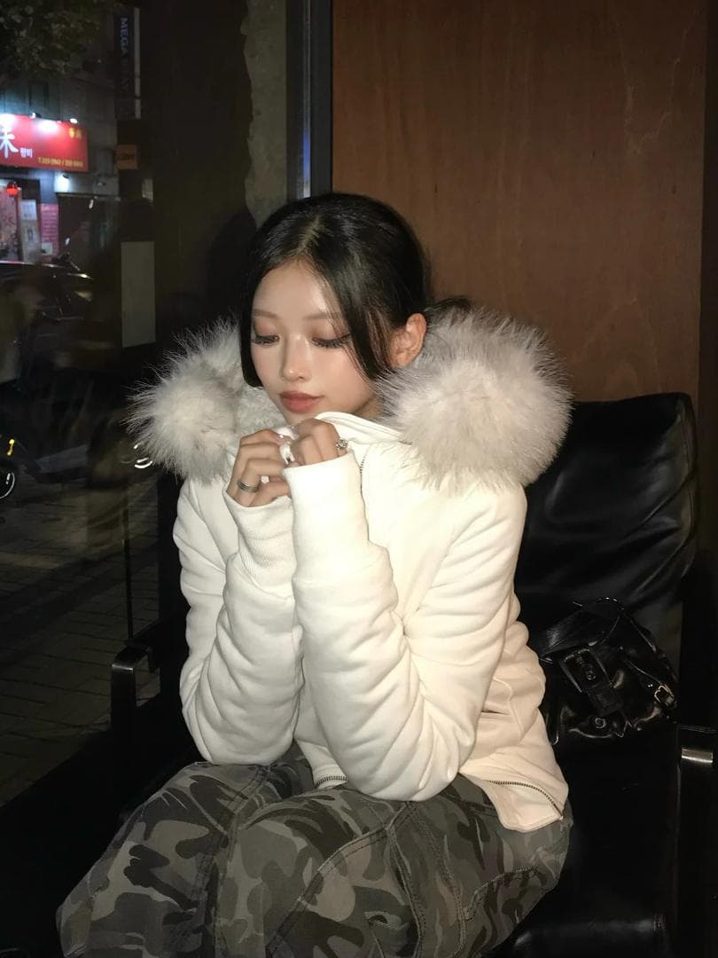 emmy ファータッチフーディーライダースジャケット