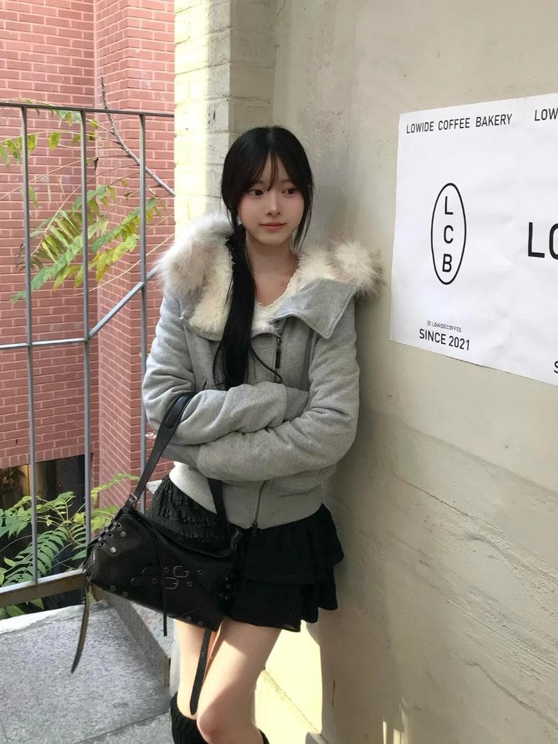 emmy ファータッチフーディーライダースジャケット