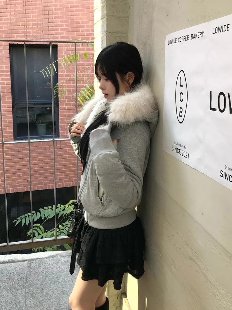 emmy ファータッチフーディーライダースジャケット