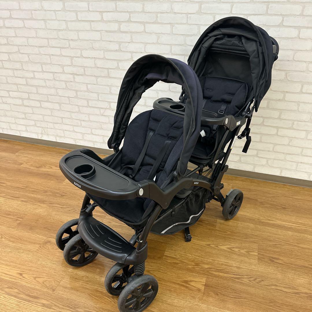 Serio★KATOJI 二人でゴーDX ブラック 2人乗りベビーカー