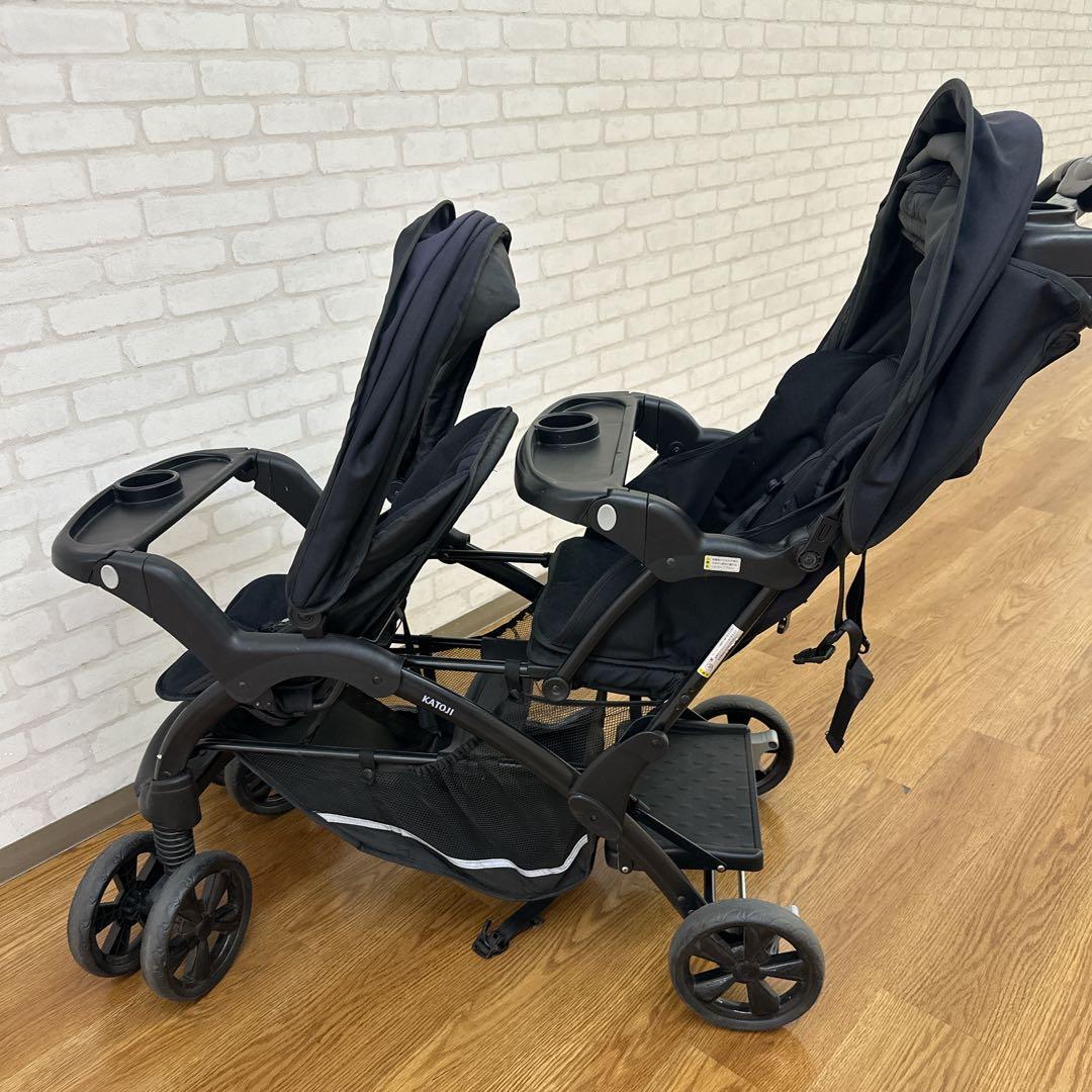 Serio★KATOJI 二人でゴーDX ブラック 2人乗りベビーカー