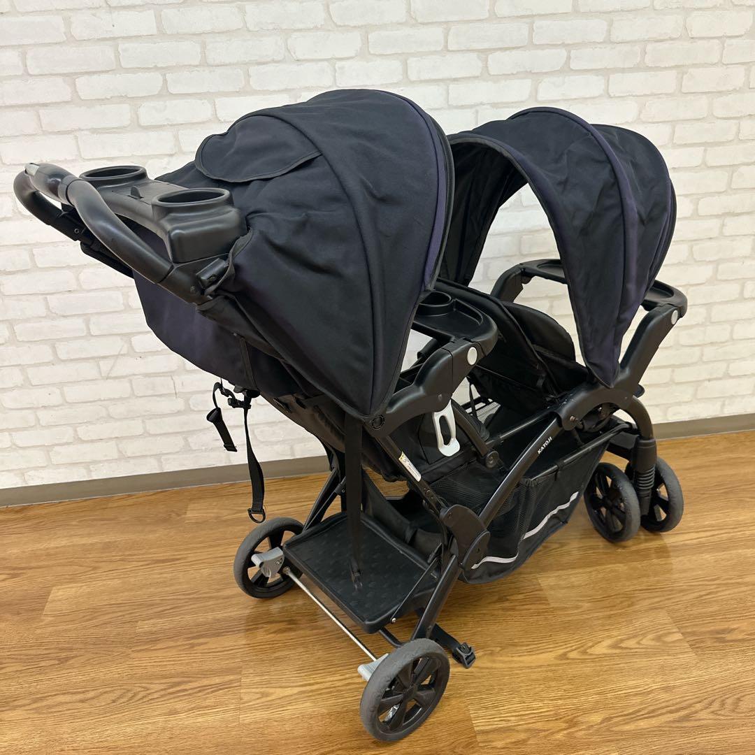 Serio★KATOJI 二人でゴーDX ブラック 2人乗りベビーカー
