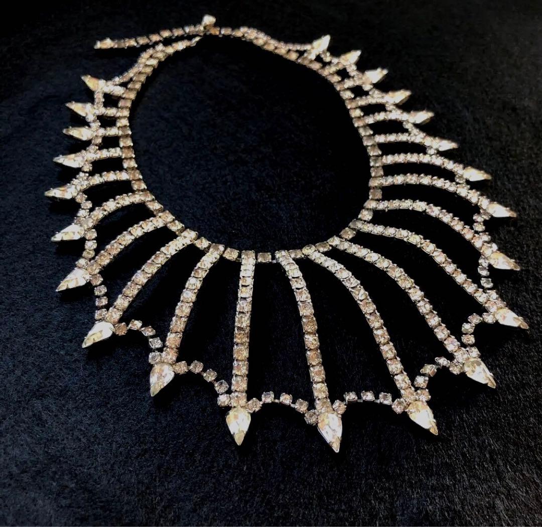 kramer社　コスチュームジュエリー　ネックレス　ラインストーン　クレーマー社