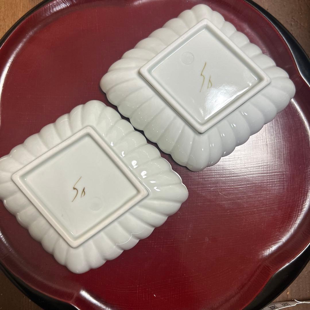 作家　陶芸作家　空萌工房 うさぎ 田口紀美子　菊割菱鉢　２枚セット