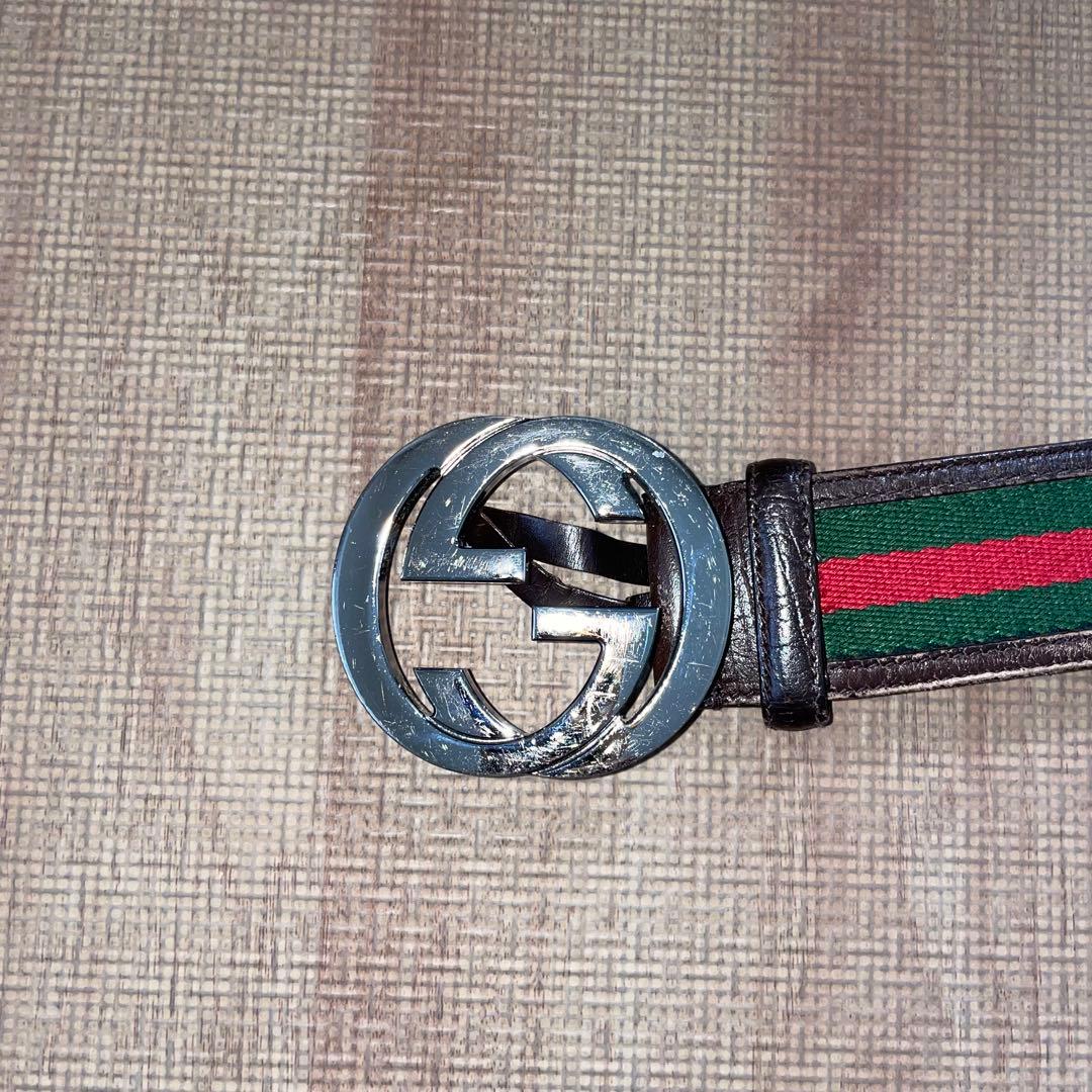 Gucci ストライプ ベルト GGロゴ