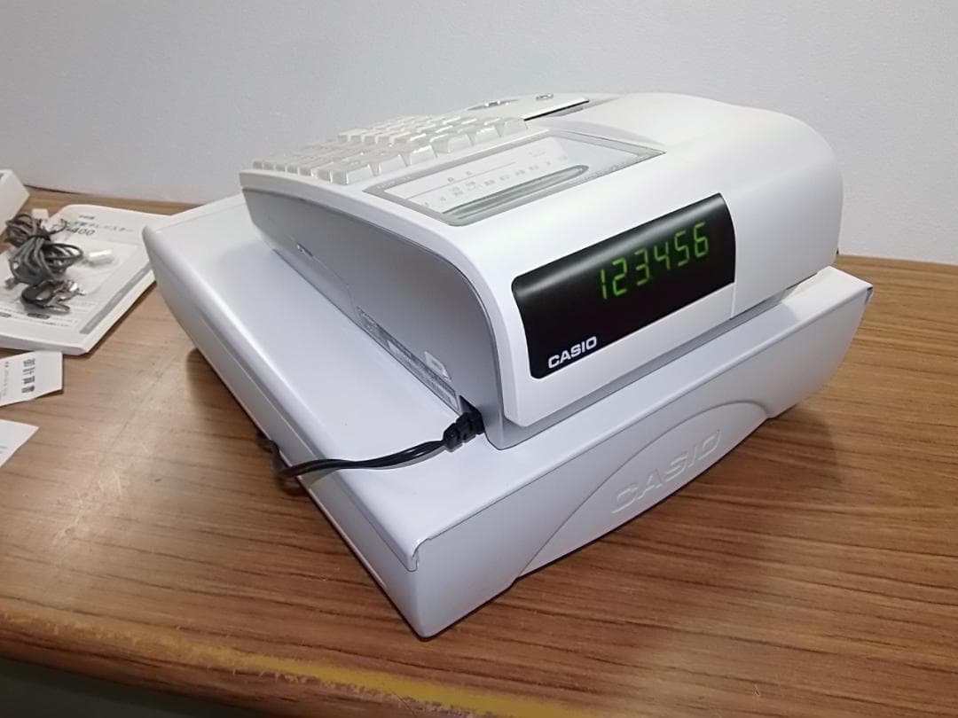 ケーブル付28店名領収書設定無料カシオTE-400インボイスレジスターSDカード