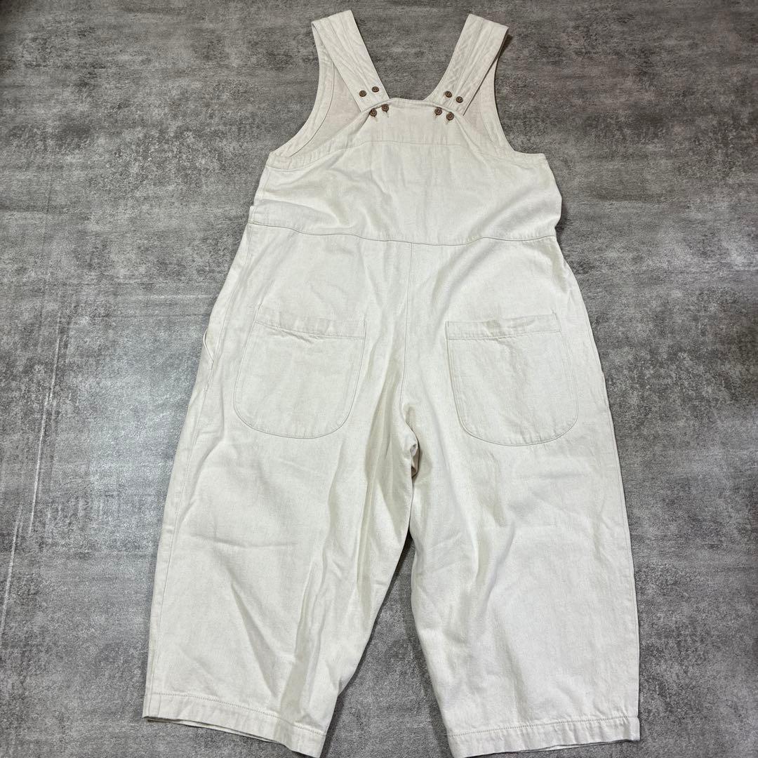 tumugu：コットンリネン　デニムオールインワン　サロペット 生成り