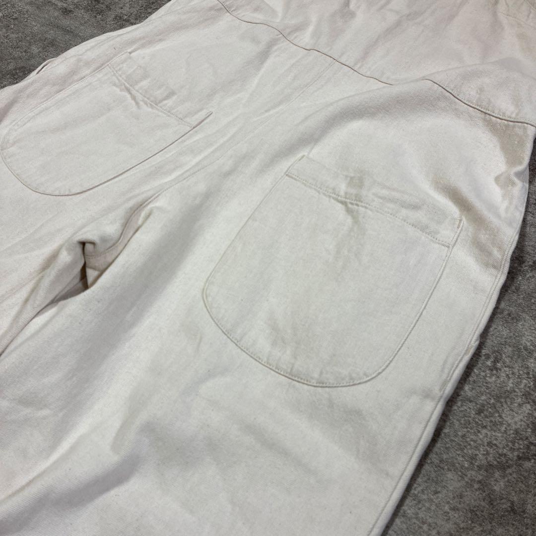 tumugu：コットンリネン　デニムオールインワン　サロペット 生成り