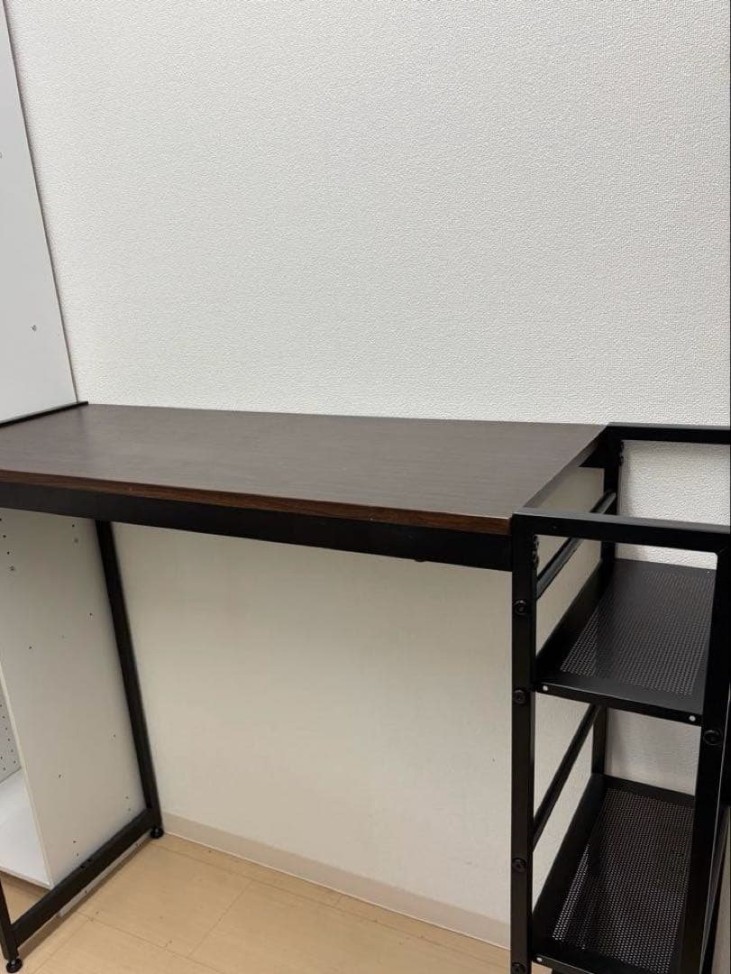 【美品】タンスのゲンカウンターテーブル ダークブラウン 収納棚付き