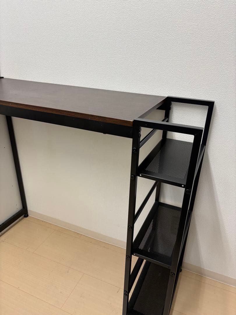 【美品】タンスのゲンカウンターテーブル ダークブラウン 収納棚付き