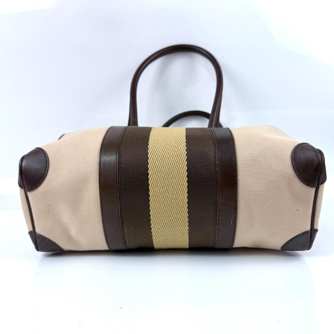 美品 GUCCI ミニボストン キャンバス レザー シェリーライン ロゴ金具