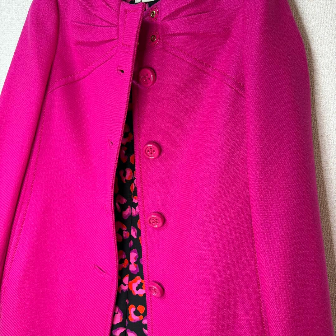 Kate spade NEW YORK ロングコート ピンクリボンウール100％