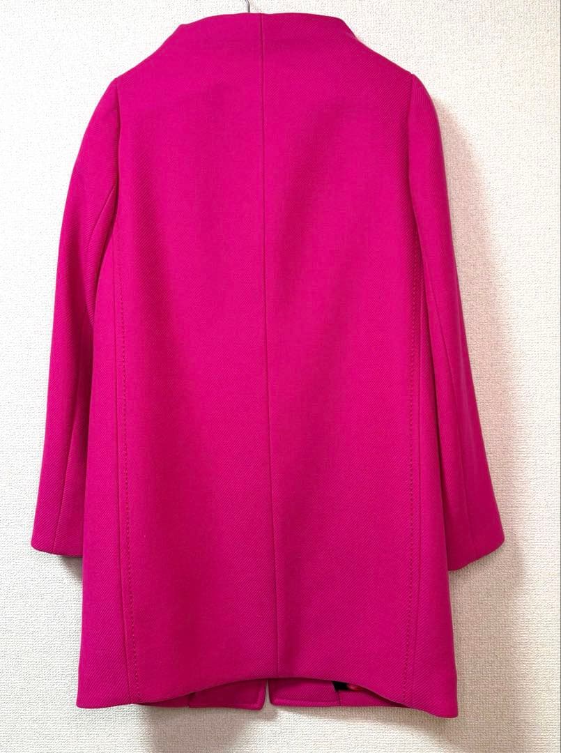 Kate spade NEW YORK ロングコート ピンクリボンウール100％