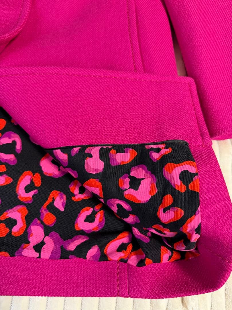 Kate spade NEW YORK ロングコート ピンクリボンウール100％