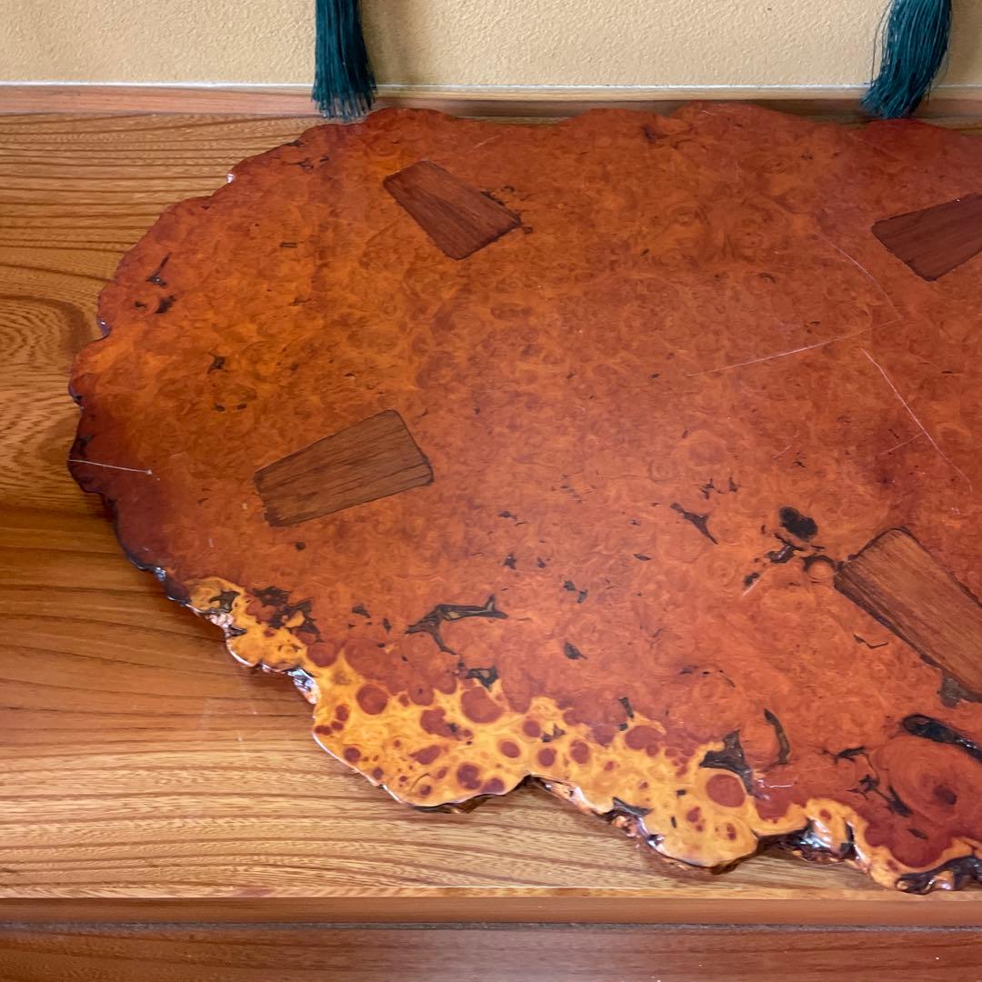 天然時代木 花梨 瘤 玉杢 花台 香台 盆栽台 輪切り 一枚板 無垢材 銘木