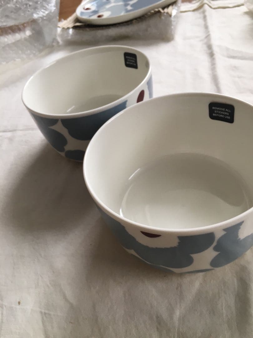 マリメッコ　新品未使用　ウニッコ　ボウル（大）ブルーグレー