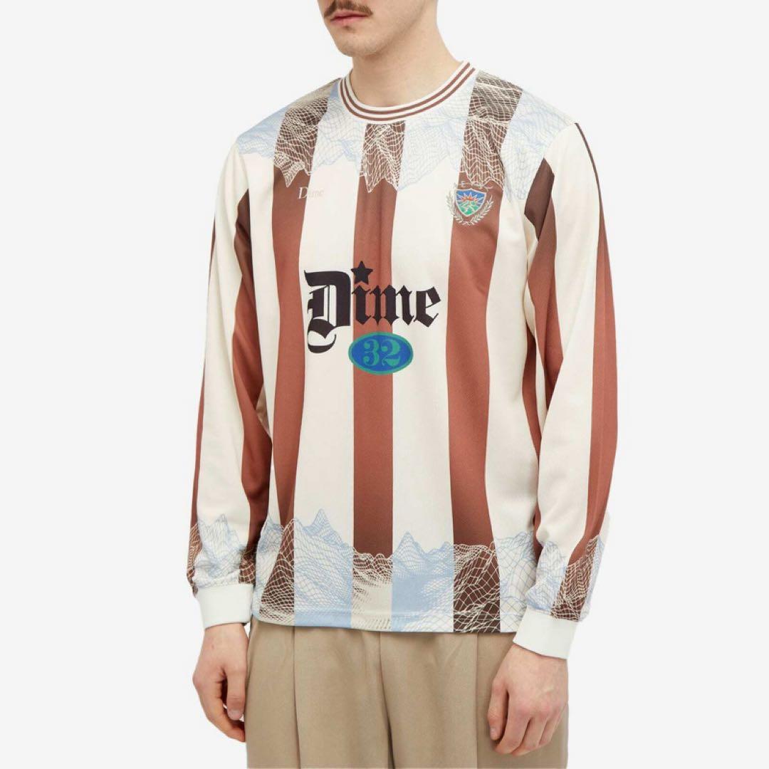 新品タグ付 Dime ダイム ゲームシャツ L Rust サッカーシャツ ロンt
