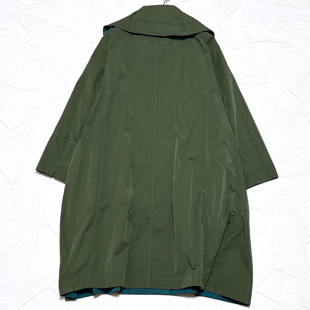 ✨美品✨ann吉　センソユニコ　リバーシブル　コート　ステッチ　ロング　ナイロン