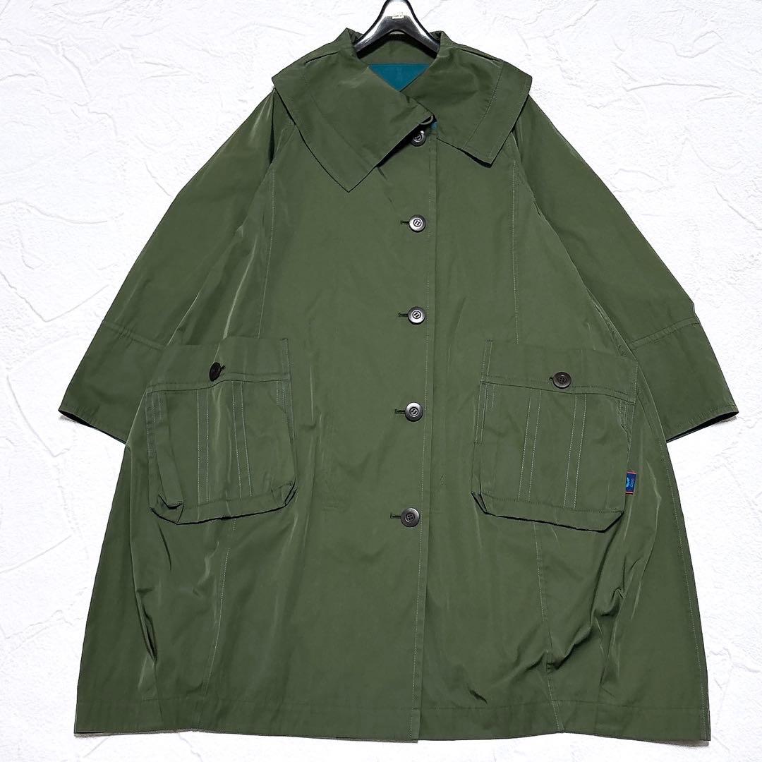 ✨美品✨ann吉　センソユニコ　リバーシブル　コート　ステッチ　ロング　ナイロン