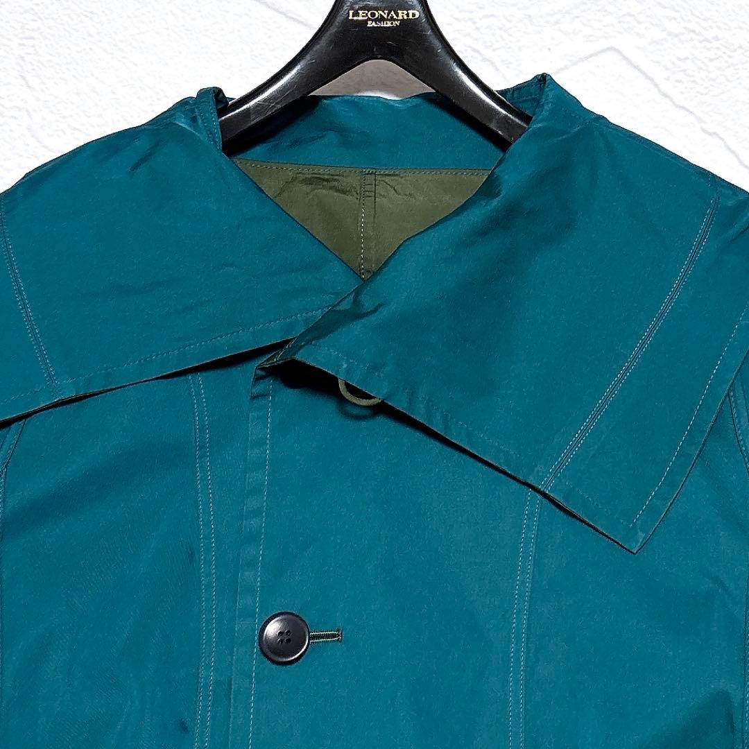 ✨美品✨ann吉　センソユニコ　リバーシブル　コート　ステッチ　ロング　ナイロン