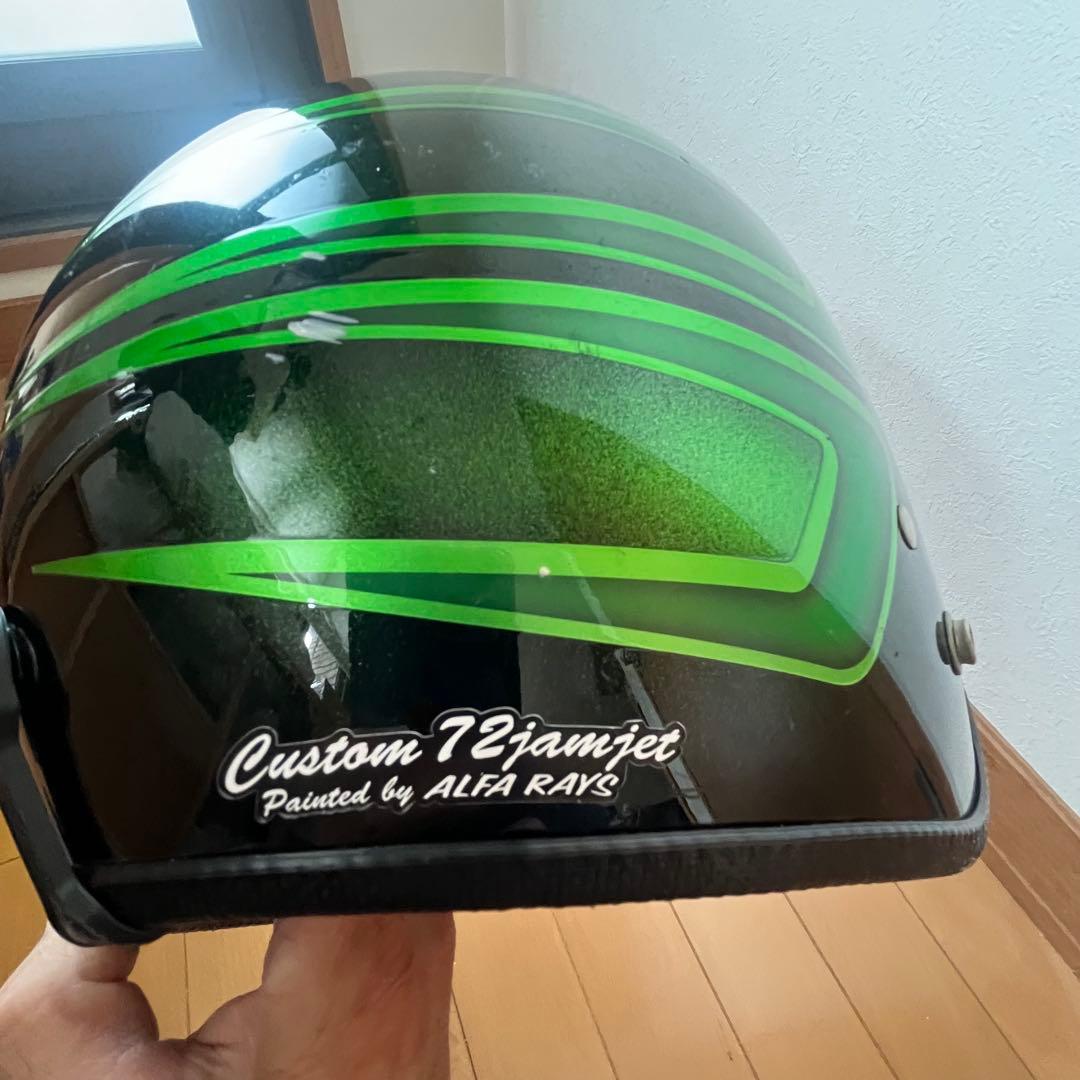 グラフィック　ヘルメット　フリーサイズ　バブルシールド付き　ビンテージ