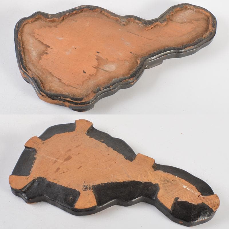 天然石　鑑賞石　置物　重さ約11.4kg　唐木台付　V　R6550B