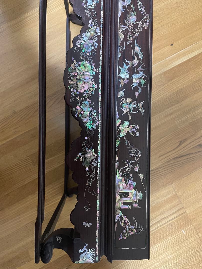 唐物　中国美術　時代　螺鈿象嵌　細工象嵌　螺鈿テーブル　華道具　香道具　古美術