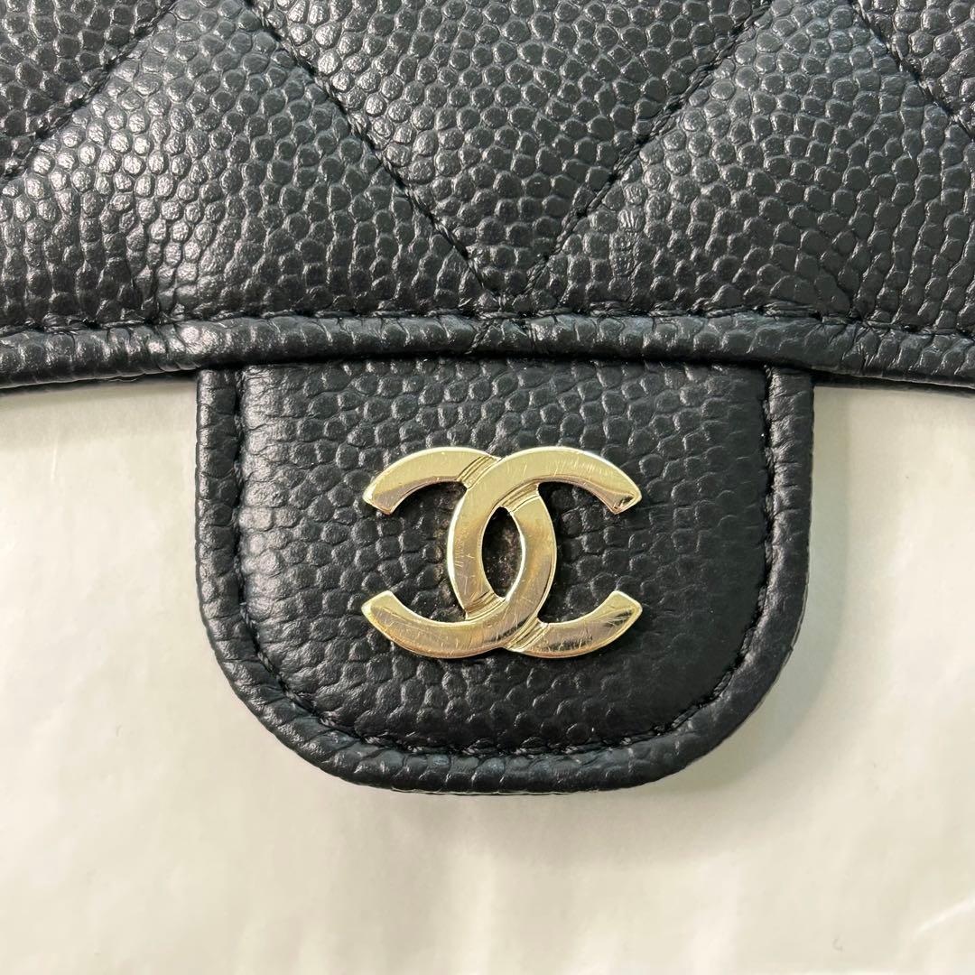 【CHANEL】マトラッセ チェーンウォレット キャビアスキン ミニ