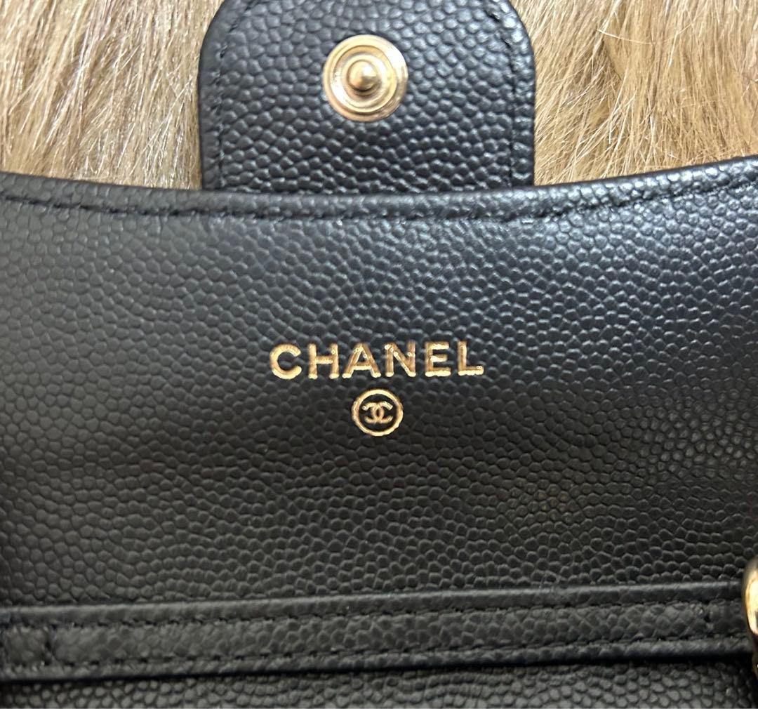 【CHANEL】マトラッセ チェーンウォレット キャビアスキン ミニ