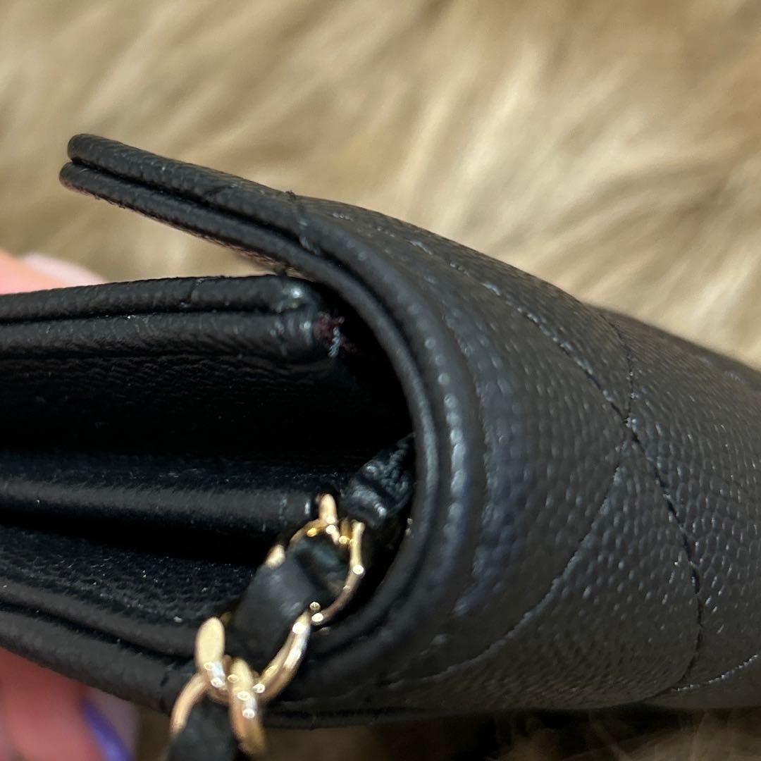 【CHANEL】マトラッセ チェーンウォレット キャビアスキン ミニ