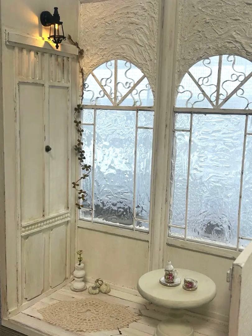 木製ドールハウス.背景ボード.ミニチュアハウス ハンドメイド