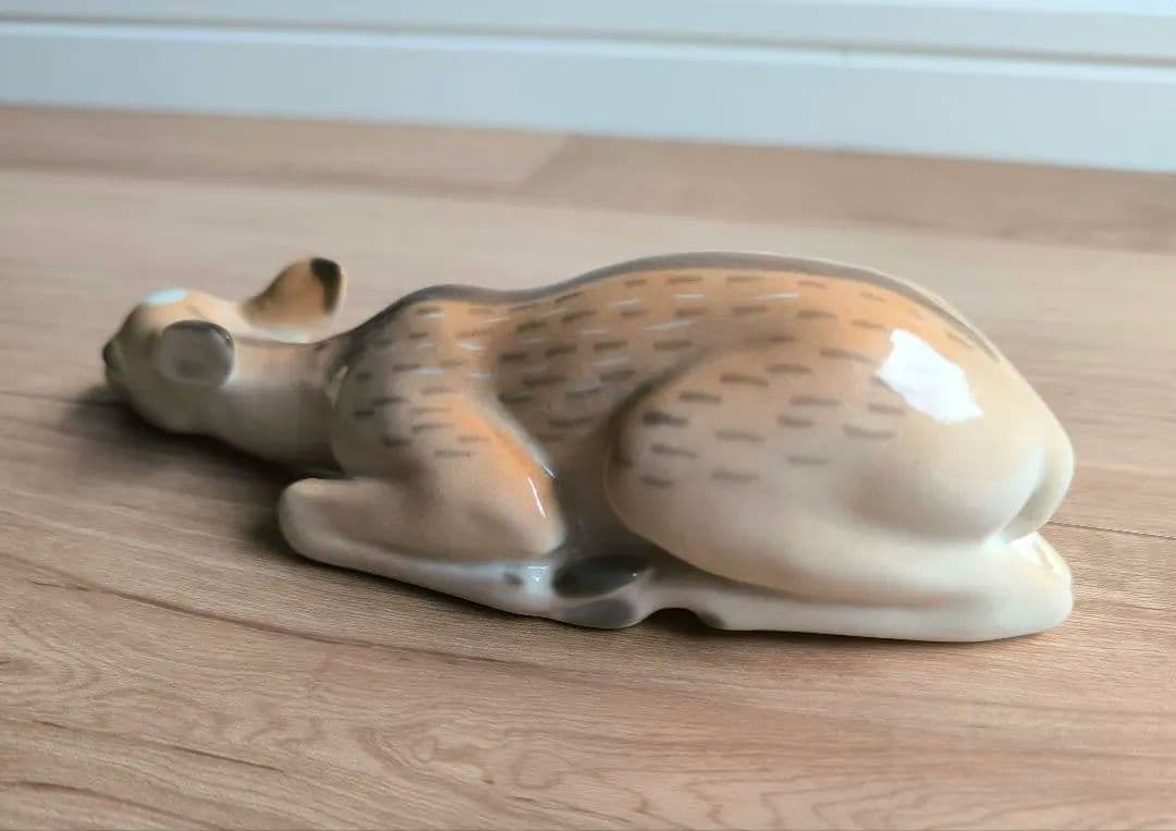 ロシア皇室 御用達♥ロモノーソフ 陶器 バンビ 鹿 フィギュリン 昭和レトロ置物