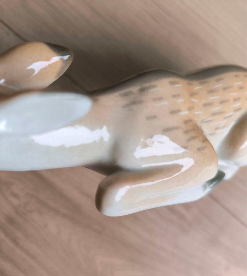 ロシア皇室 御用達♥ロモノーソフ 陶器 バンビ 鹿 フィギュリン 昭和レトロ置物