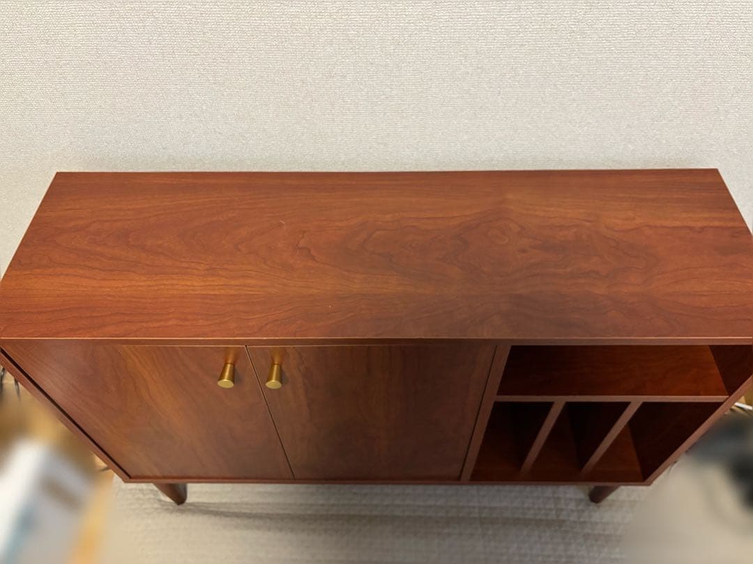 【組み立て済み】kagu350 ブラウン木製チェスト 収納付き