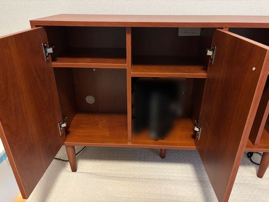 【組み立て済み】kagu350 ブラウン木製チェスト 収納付き