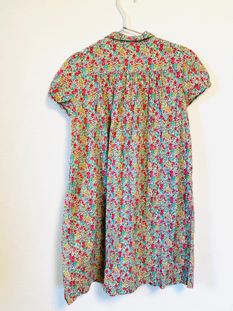 【1回着用】Bonpoint 半袖スモッキングワンピース　リバティ　150