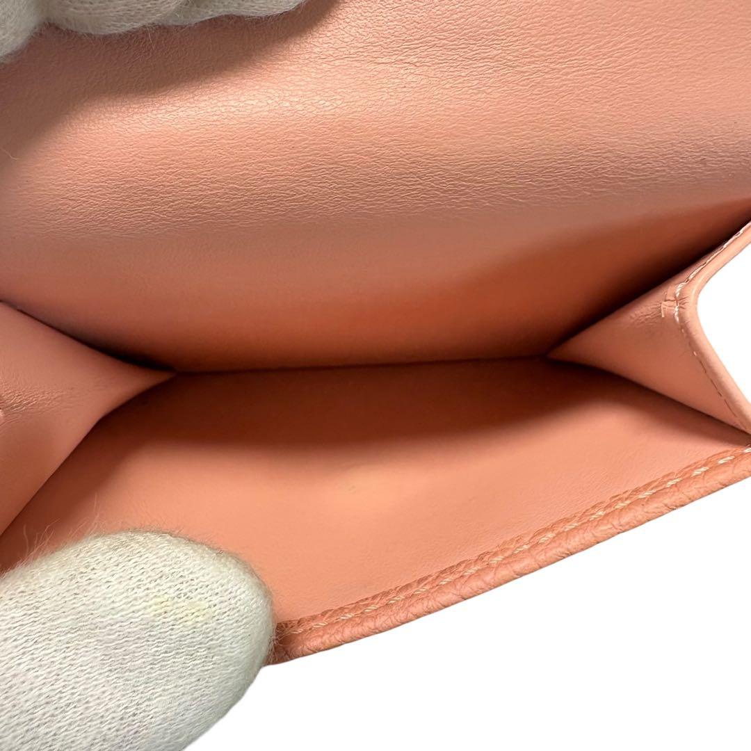 極美品　 ボナベンチュラ スモール ウォレット シュリンクレザー　ピンク