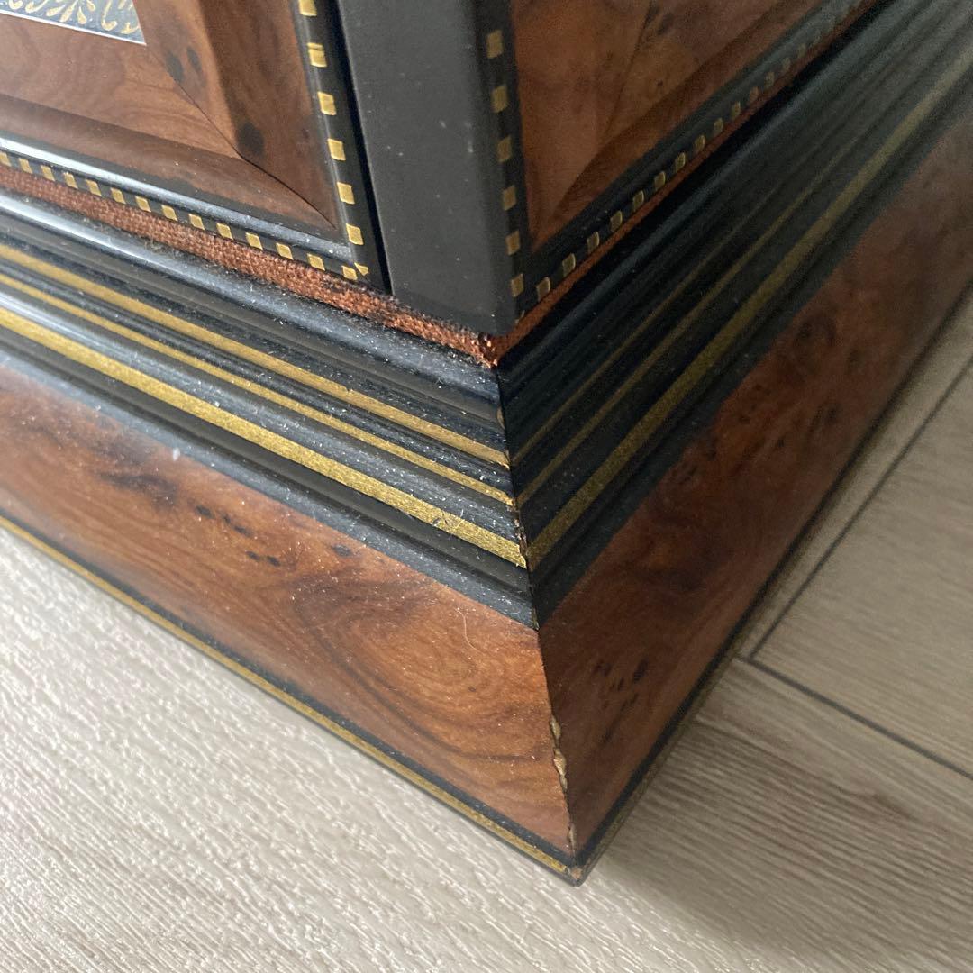 木製ガラスキャビネット 大理石調天板