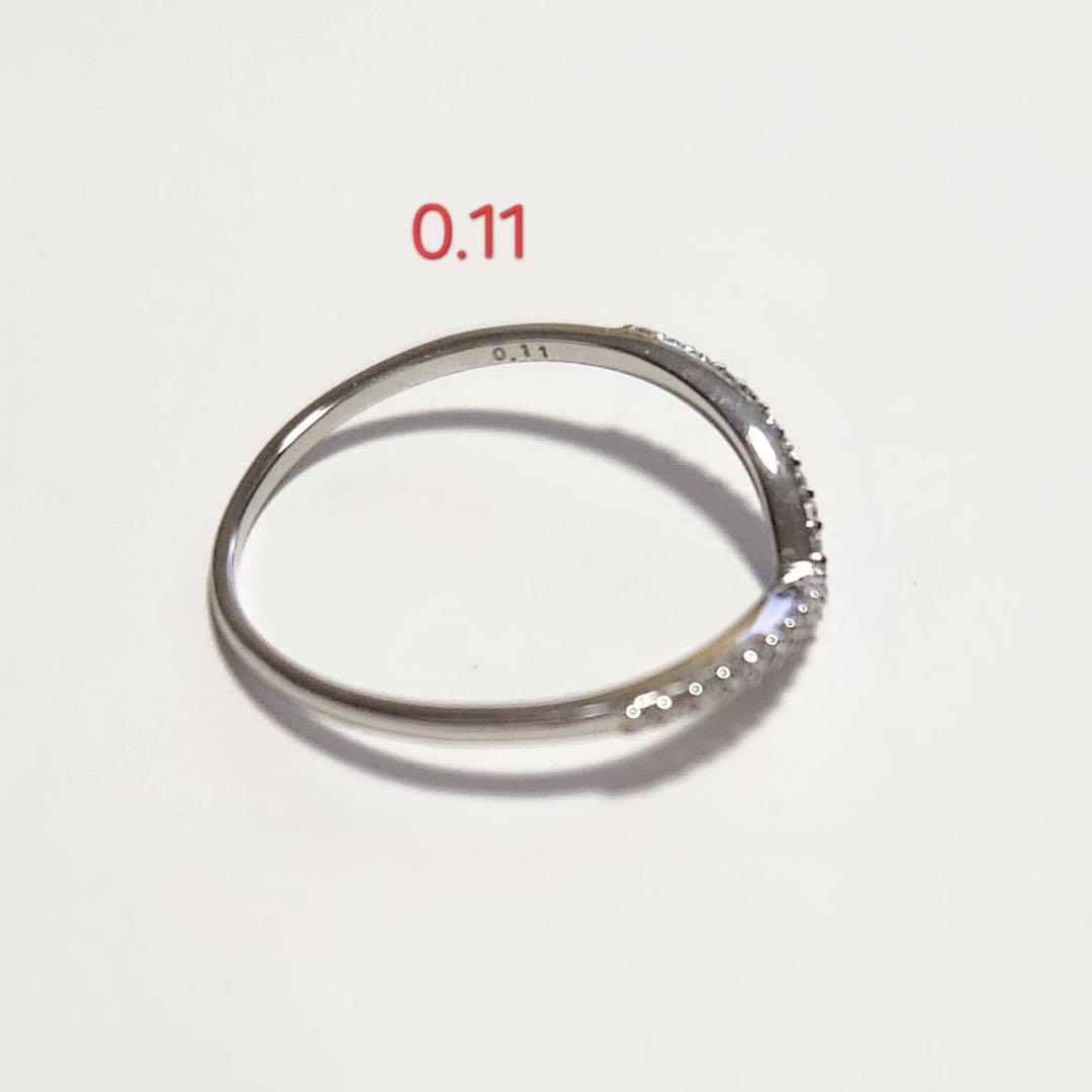 【1つは持っていたい定番人気商品】新品未使用♡PT900台天然ダイヤV字リング