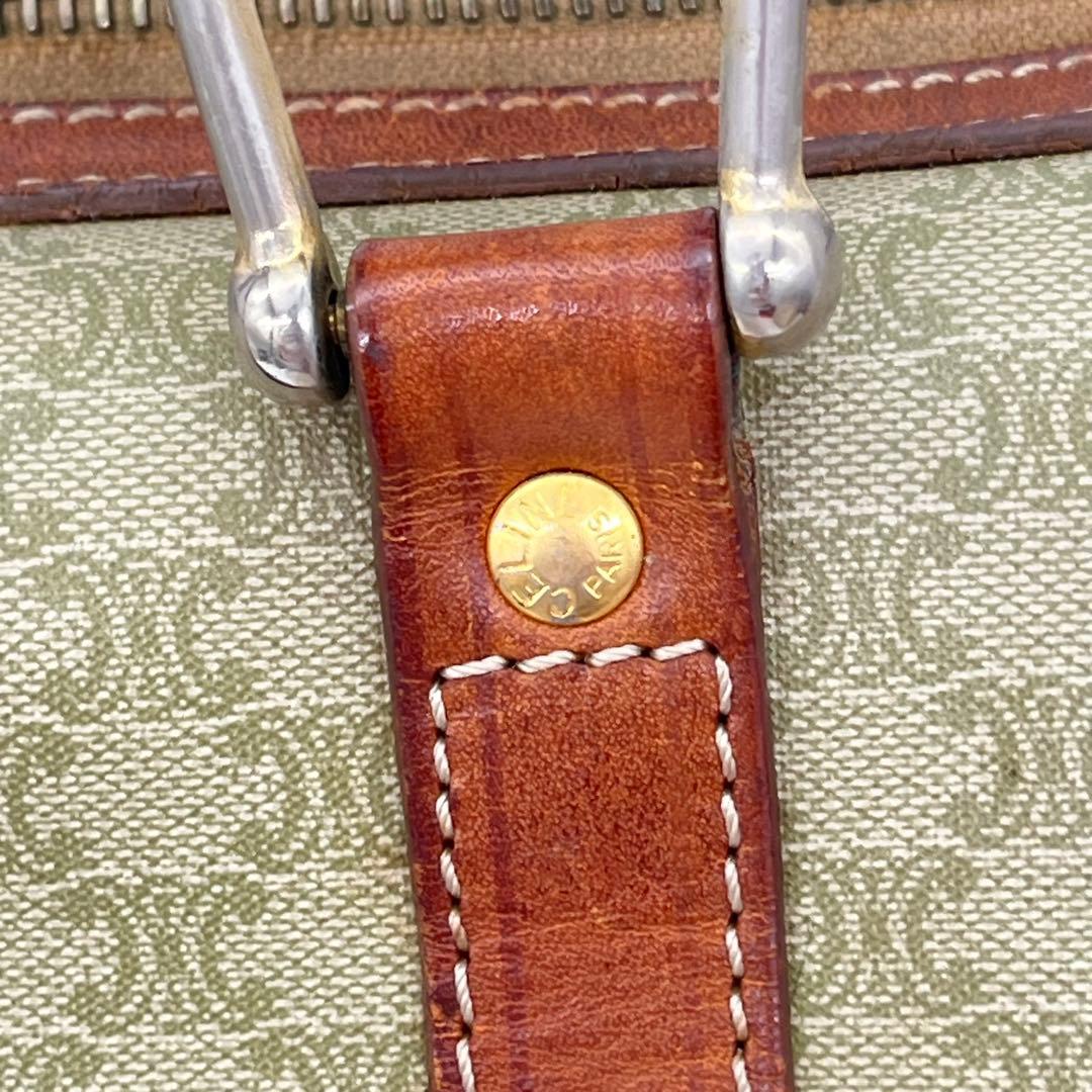 CELINE ハンドバッグ ボストン ホワイトマカダム柄 トリオンフ PVC