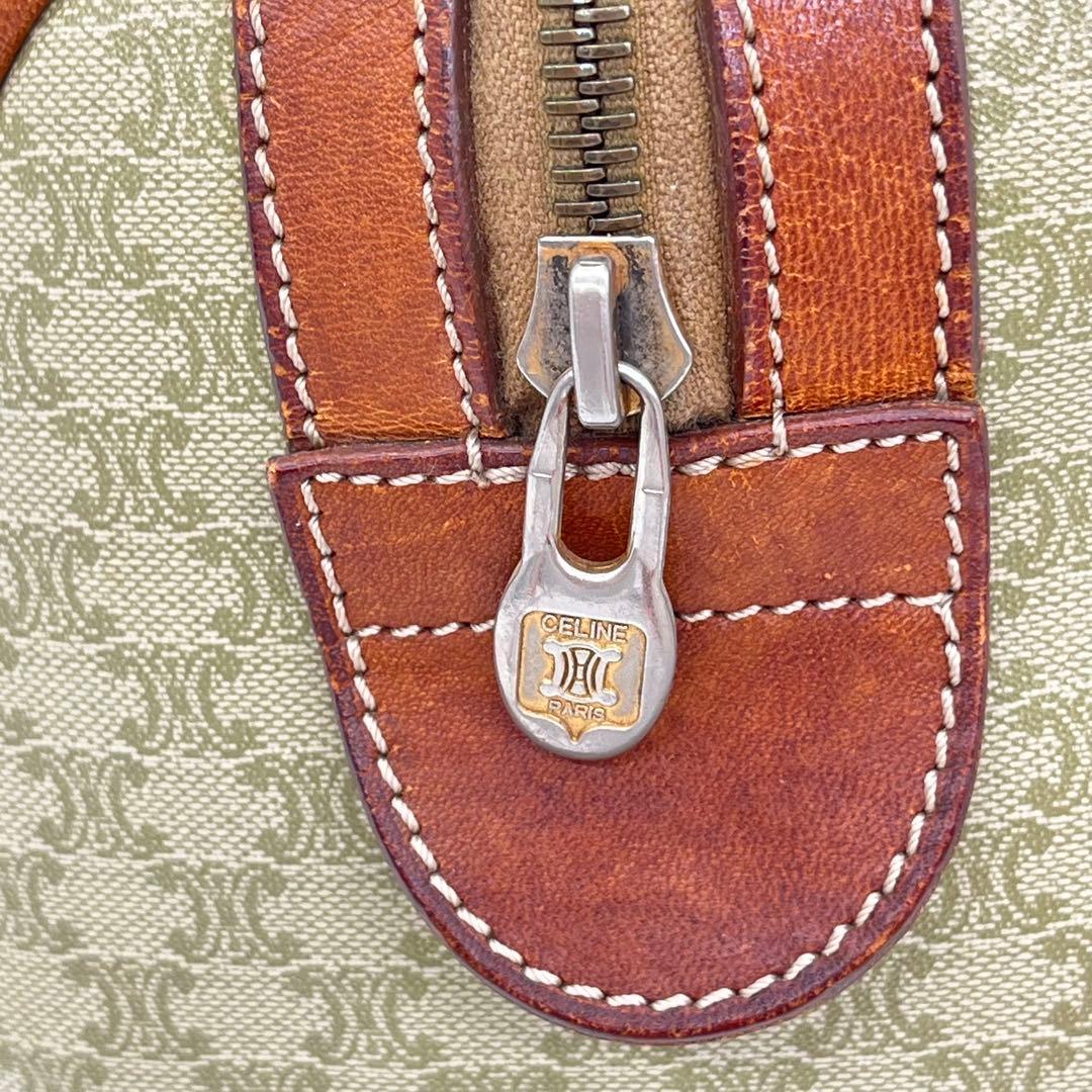 CELINE ハンドバッグ ボストン ホワイトマカダム柄 トリオンフ PVC