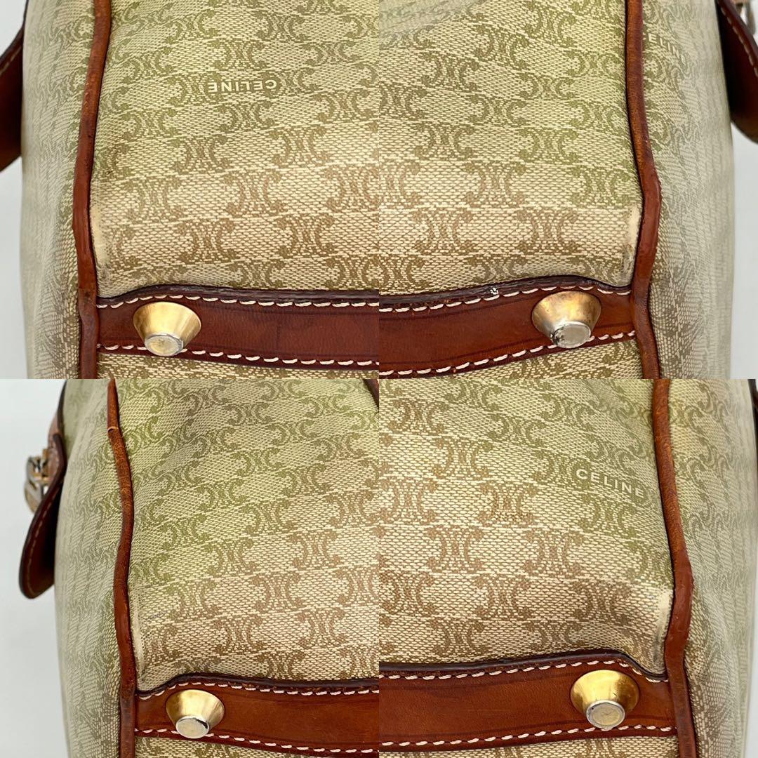 CELINE ハンドバッグ ボストン ホワイトマカダム柄 トリオンフ PVC