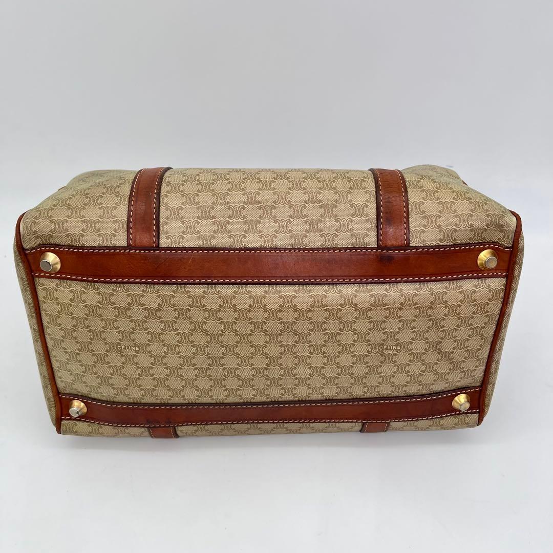 CELINE ハンドバッグ ボストン ホワイトマカダム柄 トリオンフ PVC