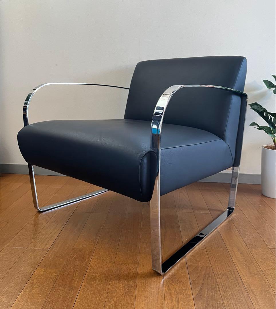 アメリカ　ラザール　本革ラウンジチェア　② ミッドセンチュリー　アールデコ　美品